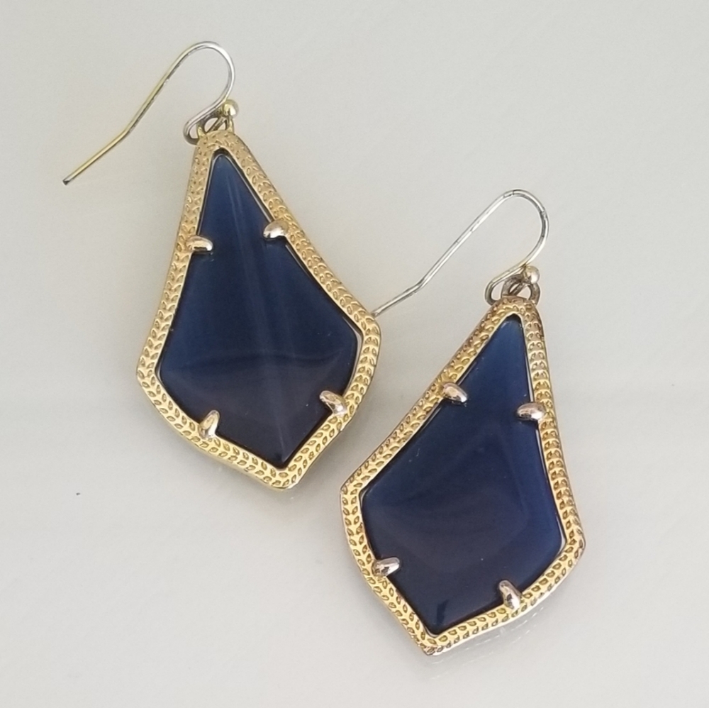 Kendra Scott Navy Alex Earrings - Picture 1 of 3